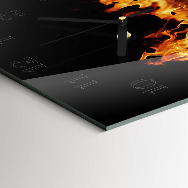 Square wall clock Fire