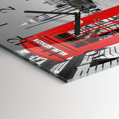 Square wall clock Red Telephone Booth