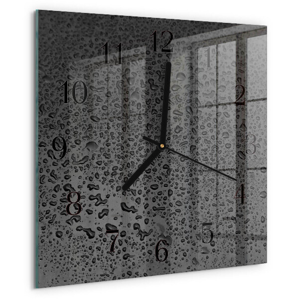 Square wall clock Drops of Water