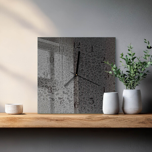 Square wall clock Drops of Water