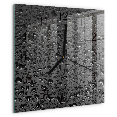 Square wall clock Drops of Water