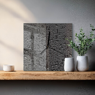 Square wall clock Drops of Water