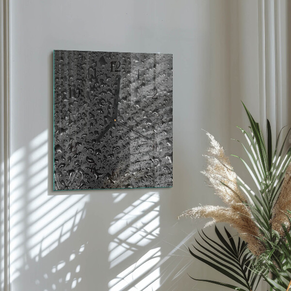 Square wall clock Drops of Water