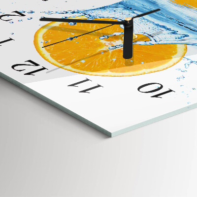 Square wall clock Orange Water