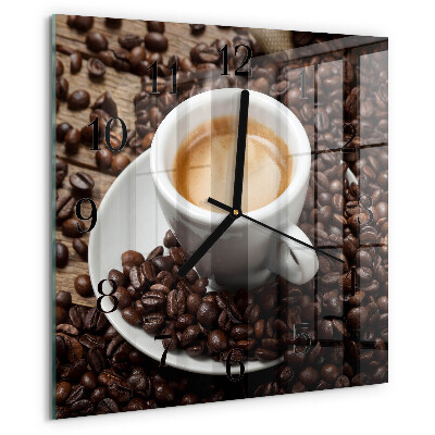 Square wall clock Cup of Coffee