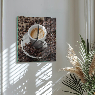 Square wall clock Cup of Coffee