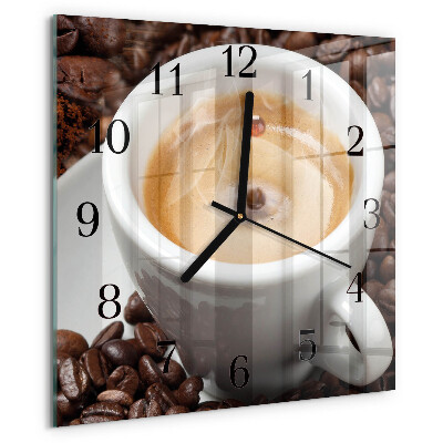 Square wall clock Cup of Coffee