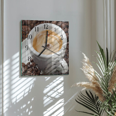 Square wall clock Cup of Coffee