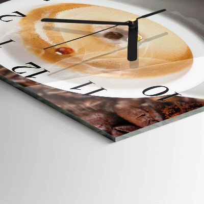 Square wall clock Cup of Coffee