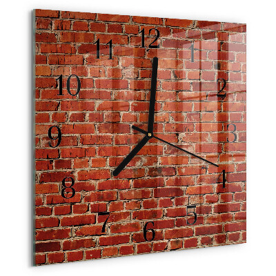Square wall clock Brick Wall