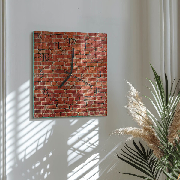 Square wall clock Brick Wall