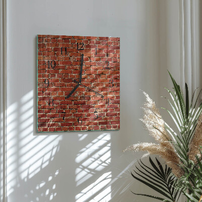 Square wall clock Brick Wall