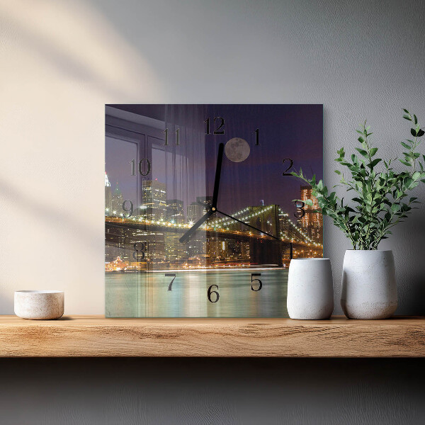 Square wall clock Horizontal Bridge