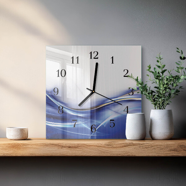 Square wall clock Abstract Lines