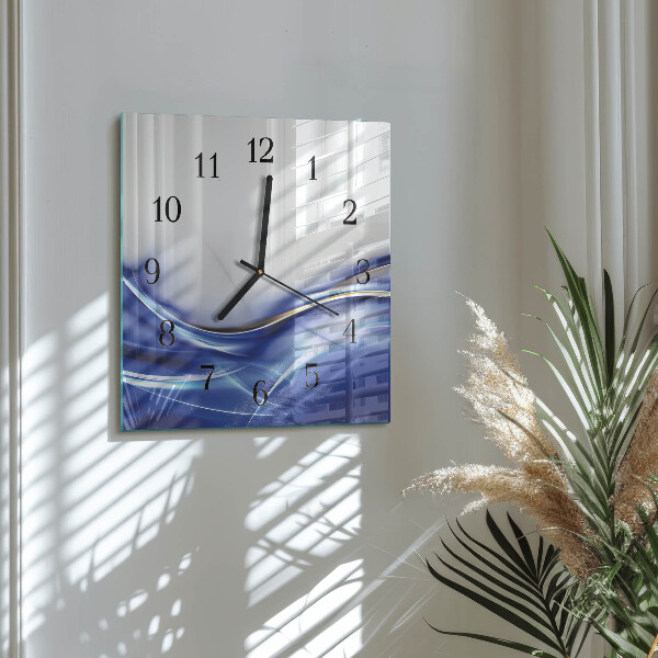 Square wall clock Abstract Lines
