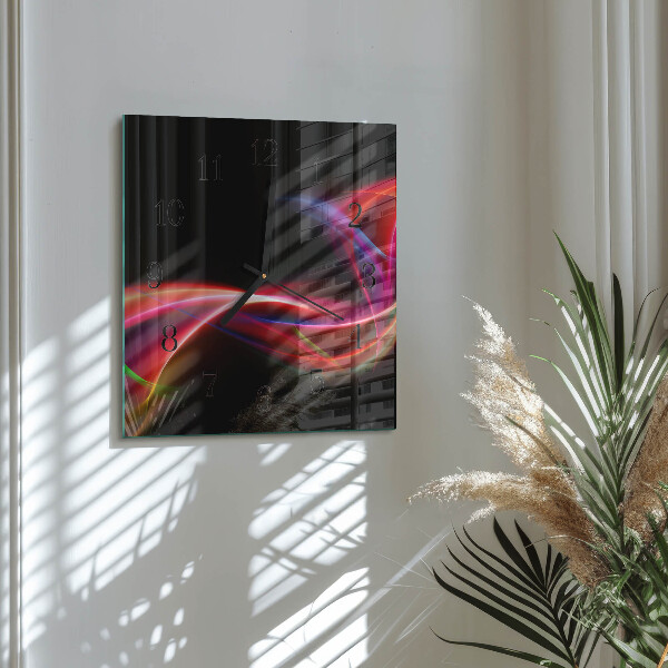 Square wall clock Abstract Lines