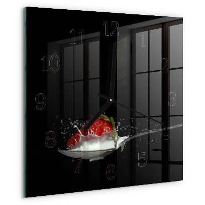 Square wall clock Strawberry
