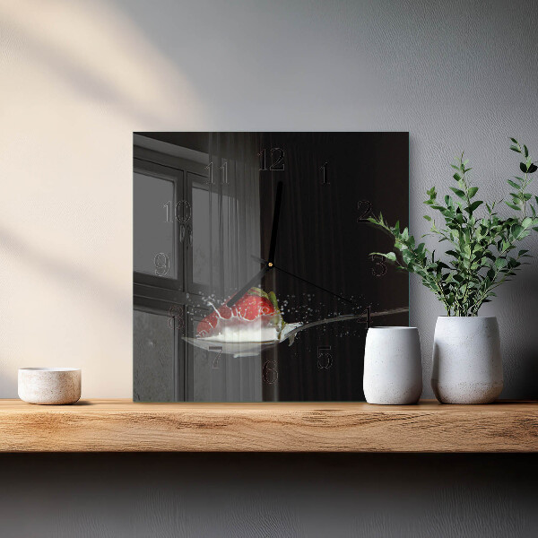 Square wall clock Strawberry