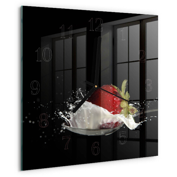Square wall clock Strawberry