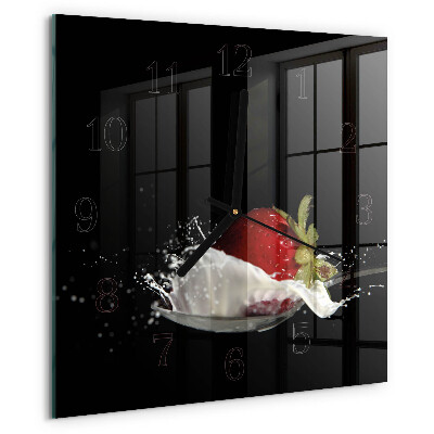 Square wall clock Strawberry