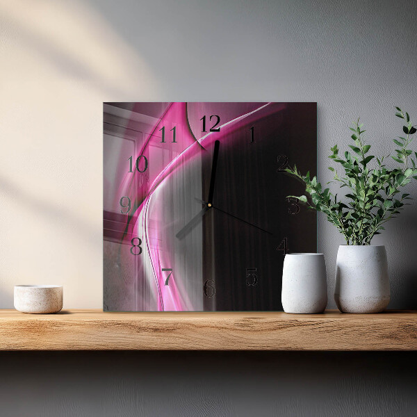 Square wall clock Abstract Lines