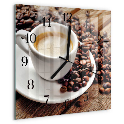 Square wall clock Cup of Coffee
