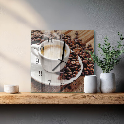 Square wall clock Cup of Coffee