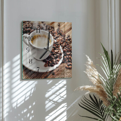 Square wall clock Cup of Coffee