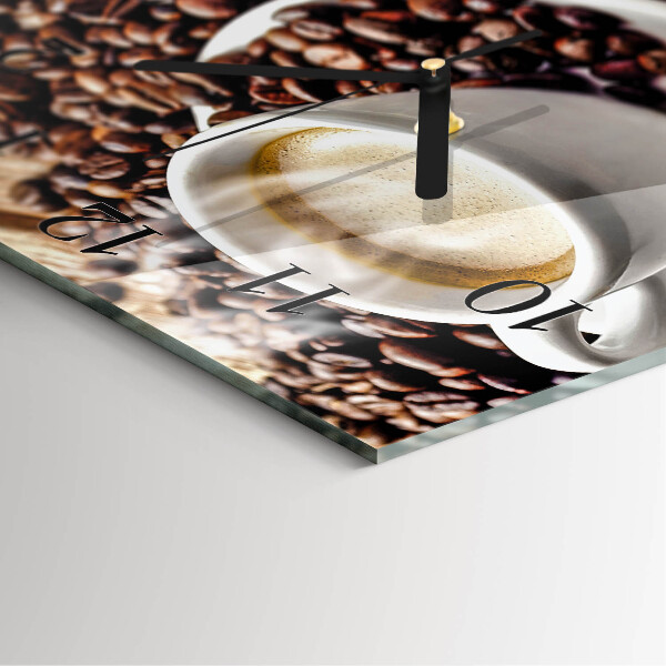 Square wall clock Cup of Coffee