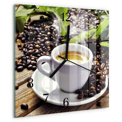 Square wall clock Cup of Coffee