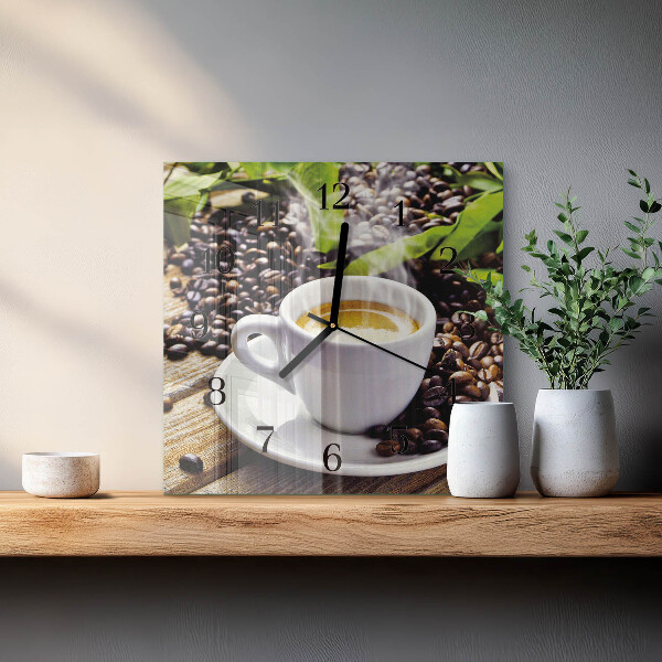 Square wall clock Cup of Coffee