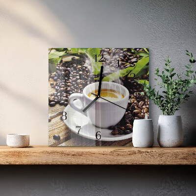 Square wall clock Cup of Coffee