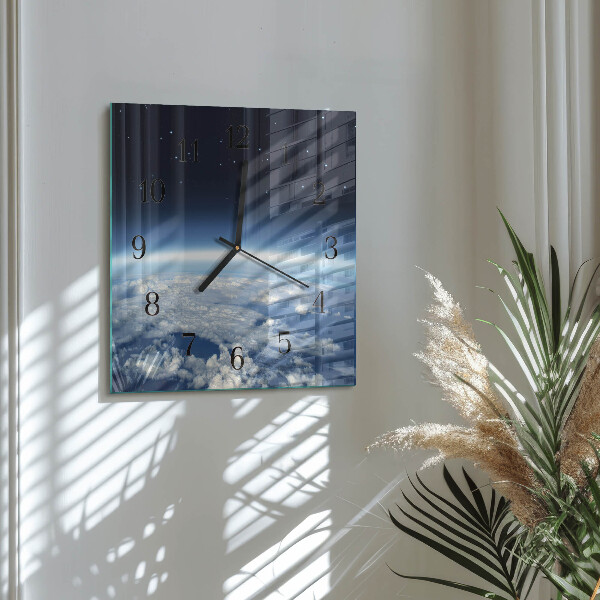 Square wall clock Earth's Universe