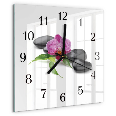 Square wall clock Orchid