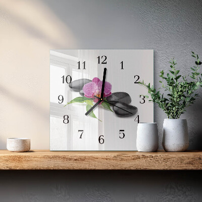 Square wall clock Orchid