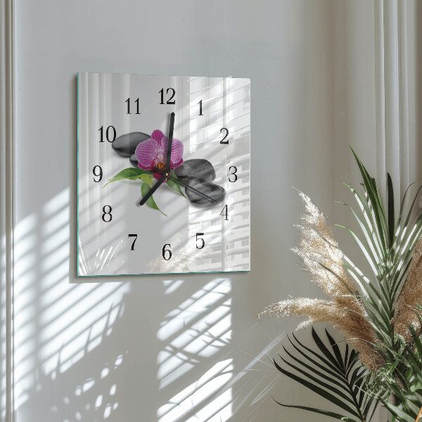 Square wall clock Orchid