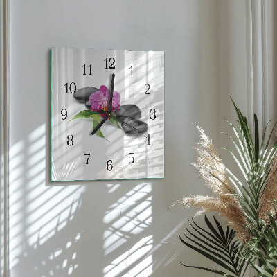Square wall clock Orchid