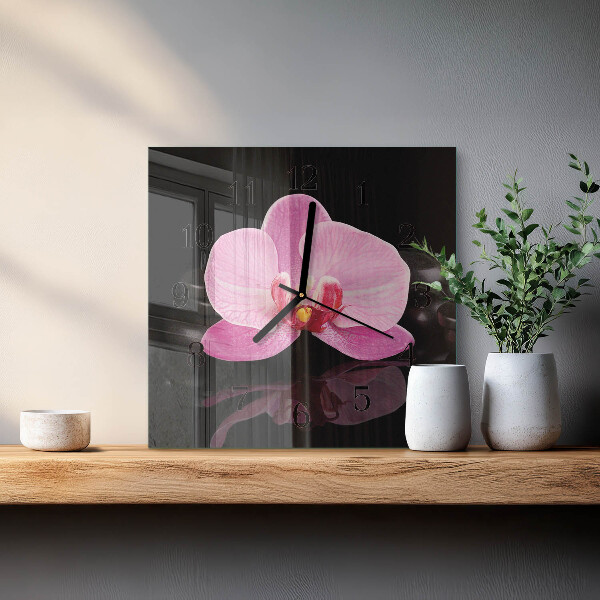 Square wall clock Orchid