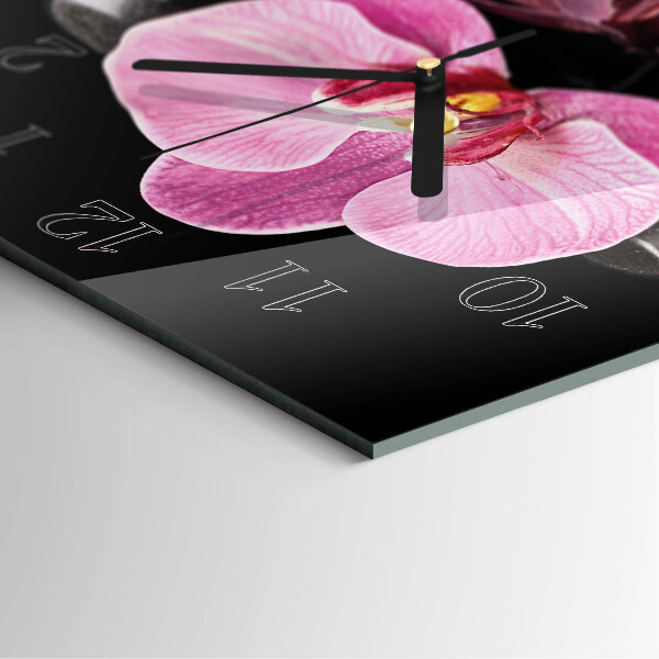 Square wall clock Orchid