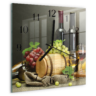 Square wall clock Grapes for Wine