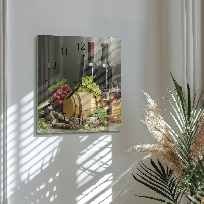 Square wall clock Grapes for Wine