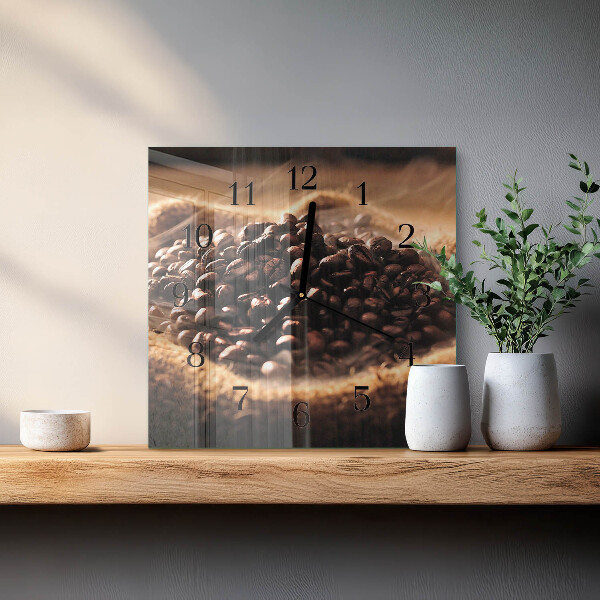Square wall clock Coffee Beans