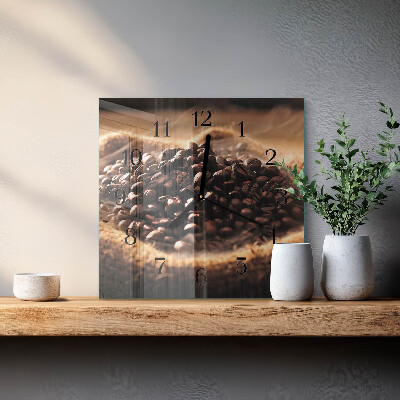 Square wall clock Coffee Beans
