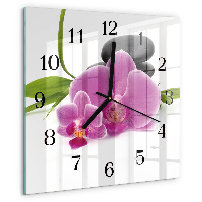 Square wall clock Orchid