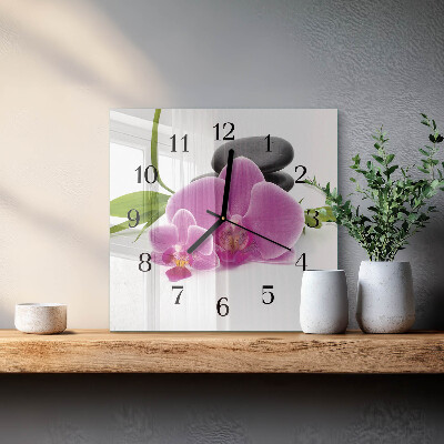Square wall clock Orchid