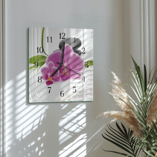 Square wall clock Orchid