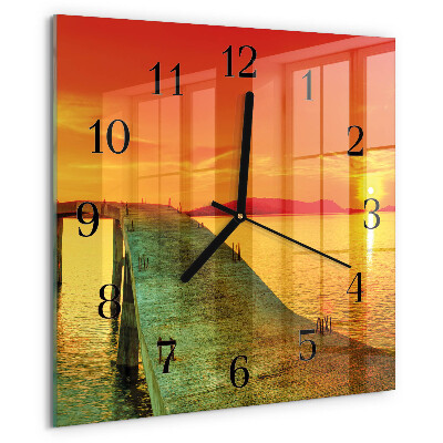Square wall clock Bridge