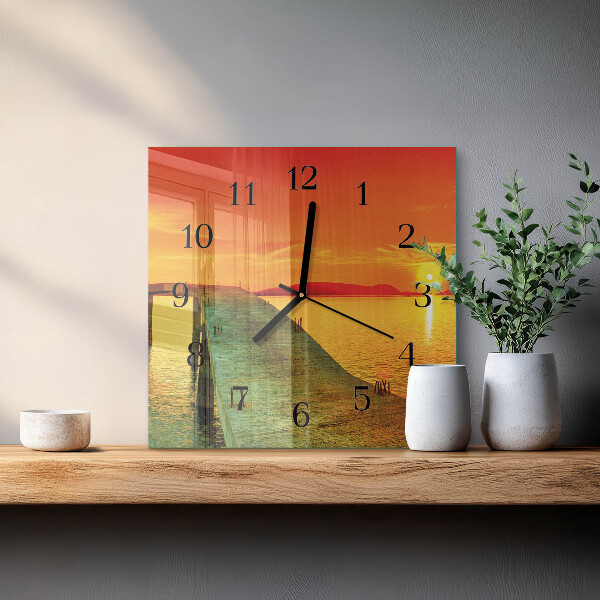 Square wall clock Bridge