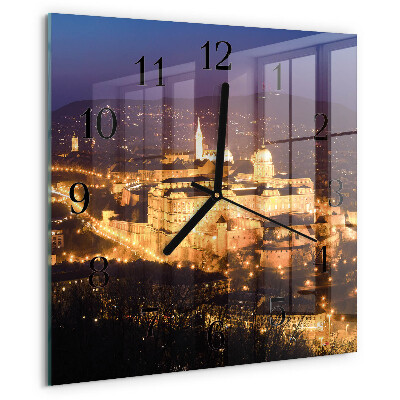 Square wall clock City of Budapest