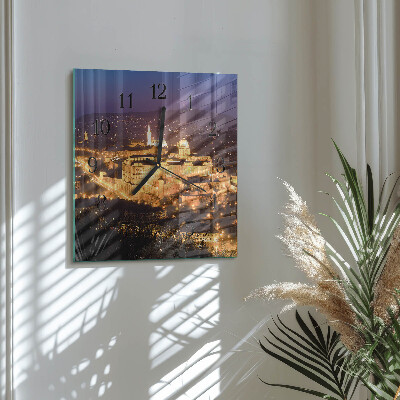 Square wall clock City of Budapest
